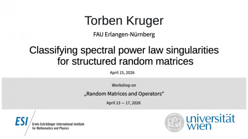 Preview of Torben Kruger- Classifying spectral power law singularities for structured random matrices