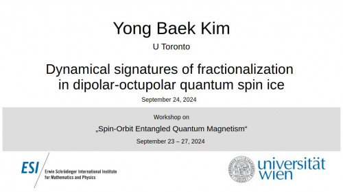 Preview of Yong Baek Kim - Dynamical signatures of fractionalization in dipolar-octupolar quantum spin ice