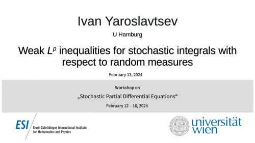 Preview of Ivan Yaroslavtsev - Weak Lp inequalities for stochastic integrals with respect to random measures