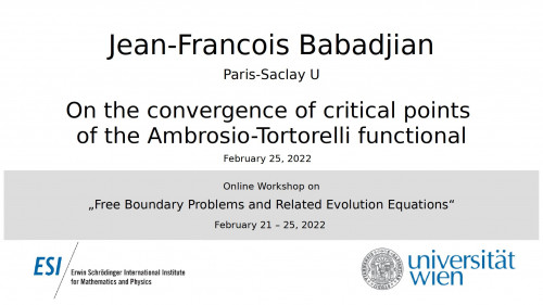 Preview of Jean-Francois Babadjian - On the convergence of critical points of the Ambrosio-Tortorelli functional