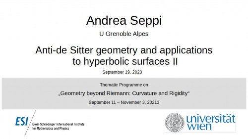 Preview of Andrea Seppi - Anti-de Sitter geometry and applications to hyperbolic surfaces II