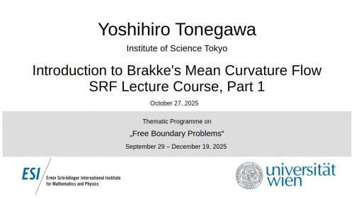 Preview of Yoshihiro Tonegawa - Introduction to Brakke's Mean Curvature Flow, SRF Lecture Course, Part 2