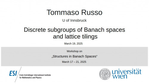 Preview of Tommaso Russo - Discrete subgroups of Banach spaces and lattice tilings