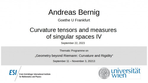 Preview of Andreas Bernig - Curvature tensors and measures of singular spaces IV