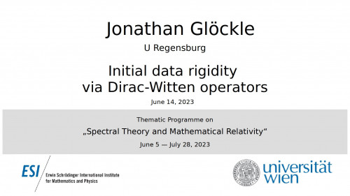 Preview of Jonathan Glöckle - Initial data rigidity via Dirac-Witten operators