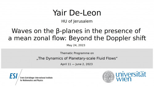 Preview of Yair De-Leon - Waves on the β-planes in the presence of a mean zonal flow: Beyond the Doppler shift