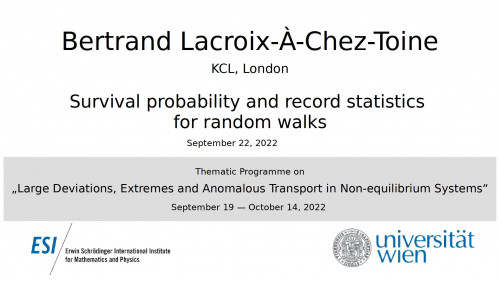 Preview of Bertrand Lacroix-À-Chez-Toine - Survival probability and record statistics for random walks