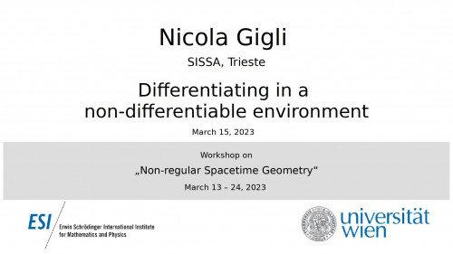 Preview of Nicola Gigli - Differentiating in a non-differentiable environment