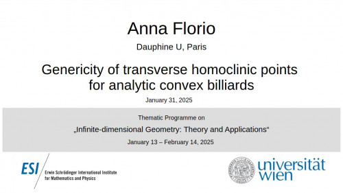 Preview of Anna Florio - Genericity of transverse homoclinic points for analytic convex billiards