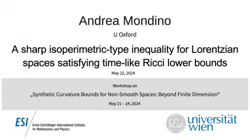 Preview of Andrea Mondino - A sharp isoperimetric-type inequality for Lorentzian spaces satisfying time-like Ricci lower bounds