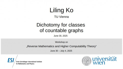 Preview of Liling Ko - Dichotomy for classes of countable graphs