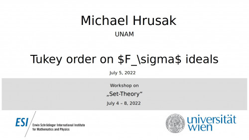 Preview of Michael Hrusak - Tukey order on $F_\sigma$ ideals