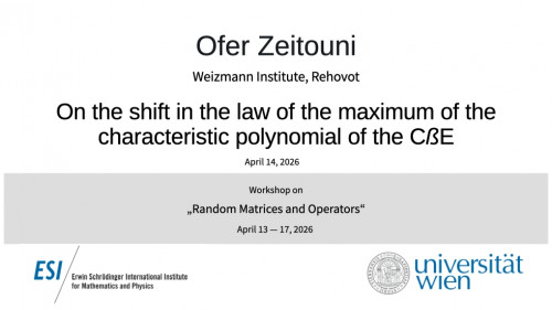 Preview of Ofer Zeitouni - On the shift in the law of the maximum of the characteristic polynomial of the CßE