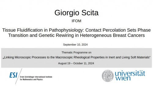 Preview of Giorgio Scita - Tissue Fluidification in Pathophysiology: Contact Percolation Sets Phase Transition and Genetic Rewiring in Heterogeneous Breast Cancers