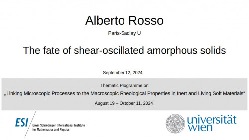 Preview of Alberto Rosso - The fate of shear-oscillated amorphous solids