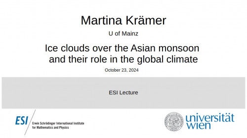 Preview of Martina Krämer - Ice clouds over the Asian monsoon and their role in the global climate