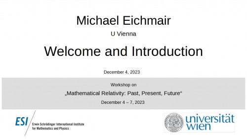 Preview of Michaeal Eichmair - Welcome and Introduction
