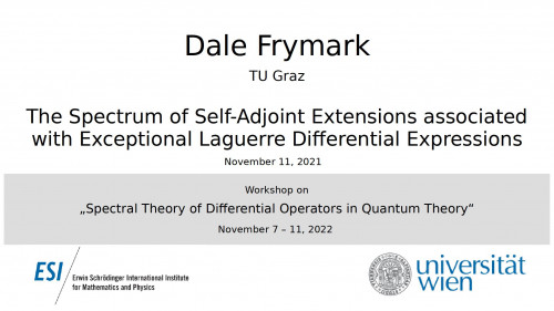 Preview of Dale Frymark - The Spectrum of Self-Adjoint Extensions associated with Exceptional Laguerre Differential Expressions