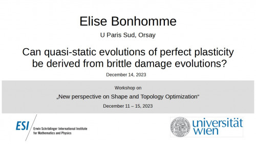 Preview of Elise Bonhomme - Can quasi-static evolutions of perfect plasticity be derived from brittle damage evolutions?