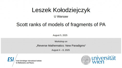 Preview of Leszek Kołodziejczyk - Scott ranks of models of fragments of PA