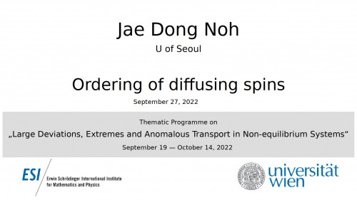 Preview of Jae Dong Noh - Ordering of diffusing spins