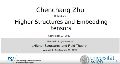 Preview of Chenchang Zhu - Higher Structures and Embedding tensors