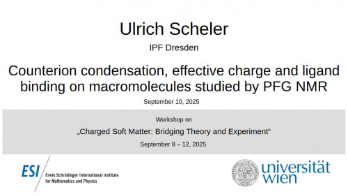 Preview of Ulrich Scheler - Counterion condensation, effective charge and ligand binding on macromolecules studied by PFG NMR