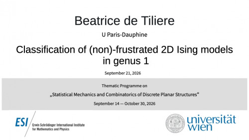 Preview of Beatrice de Tiliere - Classification of (non)-frustrated 2D Ising models in genus 1