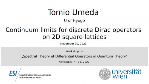 Preview of Tomio Umeda - Continuum limits for discrete Dirac operators on 2D square lattices
