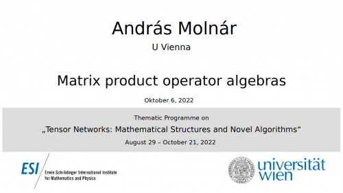 Preview of András Molnár - Matrix product operator algebras