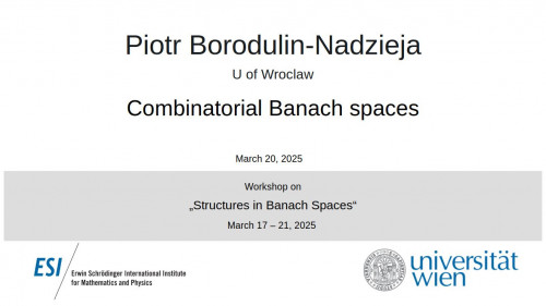 Preview of Piotr Borodulin-Nadzieja - Combinatorial Banach spaces
