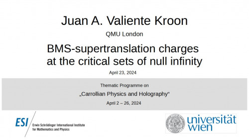 Preview of Juan A. Valiente Kroon - BMS-supertranslation charges at the critical sets of null infinity