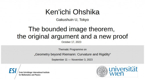 Preview of Ken'ichi Ohshika - The bounded image theorem, the original argument and a new proof