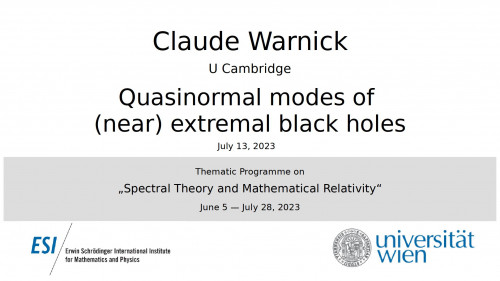 Preview of Claude Warnick - Quasinormal modes of (near) extremal black holes