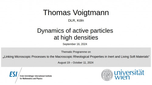 Preview of Thomas Voigtmann - Dynamics of active particles at high densities