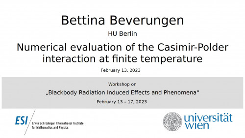 Preview of Bettina Beverungen - Numerical evaluation of the Casimir-Polder interaction at finite temperature