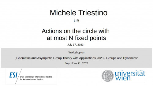 Preview of Michele Triestino - Actions on the circle with at most N fixed points