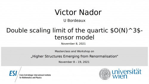 Preview of Victor Nador - Double scaling limit of the quartic $O(N)^3$-tensor model