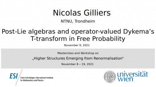 Preview of Nicolas Gilliers - Post-Lie algebras and operator-valued Dykema’s T-transform in Free Probability