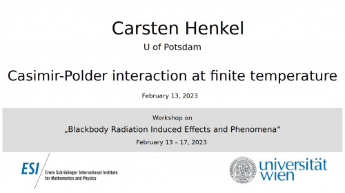 Preview of Carsten Henkel - Casimir-Polder interaction at finite temperature