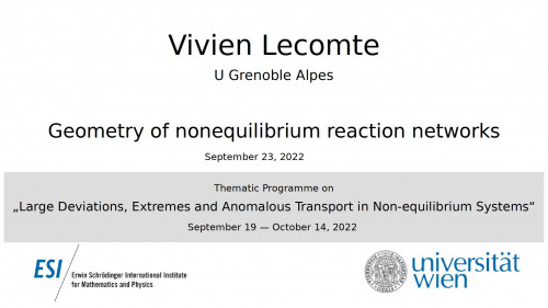 Preview of Vivien Lecomte - Geometry of nonequilibrium reaction networks
