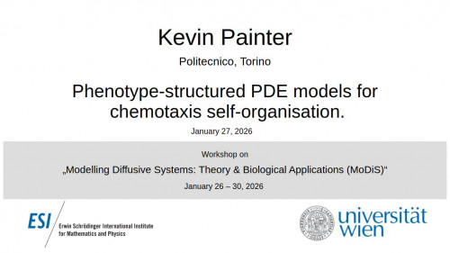 Preview of Kevin Painter - Phenotype-structured PDE models for chemotaxis self-organisation.