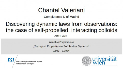 Preview of Chantal Valeriani - Discovering dynamic laws from observations: the case of self-propelled, interacting colloids