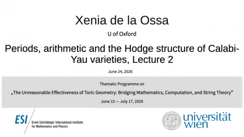 Preview of Xenia de la Ossa - Periods, arithmetic and the Hodge structure of Calabi-Yau varieties (part 1 of 2)