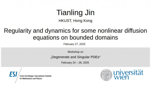 Preview of Tianling Jin - Regularity and dynamics for some nonlinear diffusion equations on bounded domains