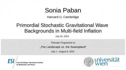 Preview of Sonia Paban - Primordial Stochastic Gravitational Wave Backgrounds in Multi-field Inflation