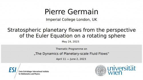 Preview of Pierre Germain - Stratospheric planetary flows from the perspective of the Euler Equation on a rotating sphere