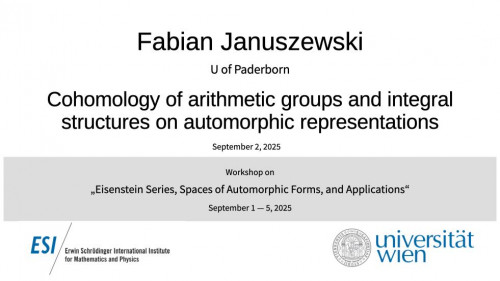 Preview of Fabian Januszewski - Cohomology of arithmetic groups and integral structures on automorphic representations