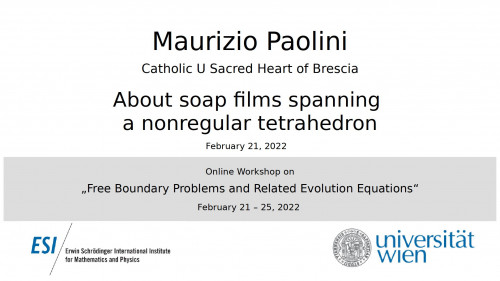 Preview of Maurizio Paolini - About soap films spanning a nonregular tetrahedron