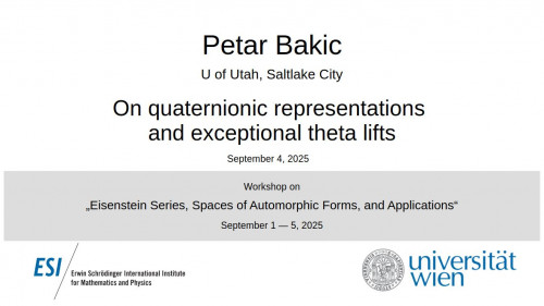 Preview of Petar Bakic - On quaternionic representations and exceptional theta lifts